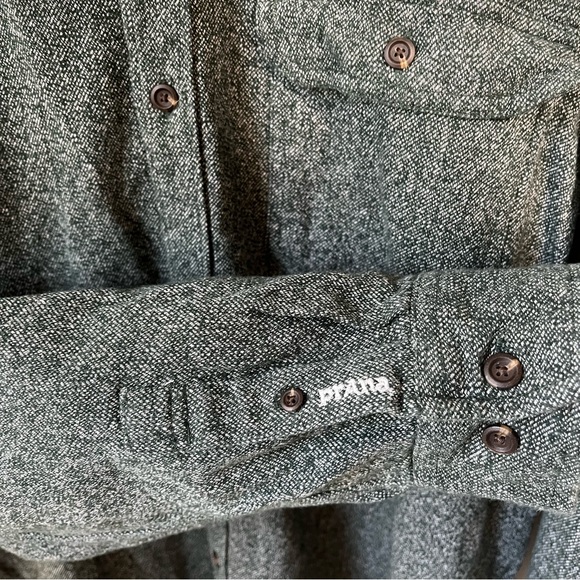 Prana Textured Long Sleeve Button Up Green 100% Organic Cotton Mens XX Large - Picture 4 of 11